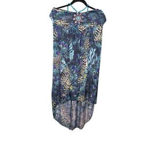 Mesmera Halter Long Sundress In Beautiful Colors & Rhinestones Women's Size M